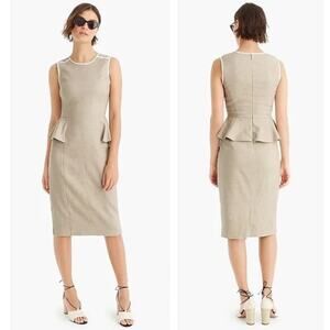 J. Crew 365 Tan Peplum Stretch Linen Size 2